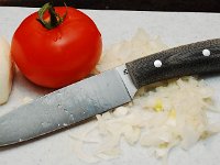 crooked creek passaround knife with tomato and onion
