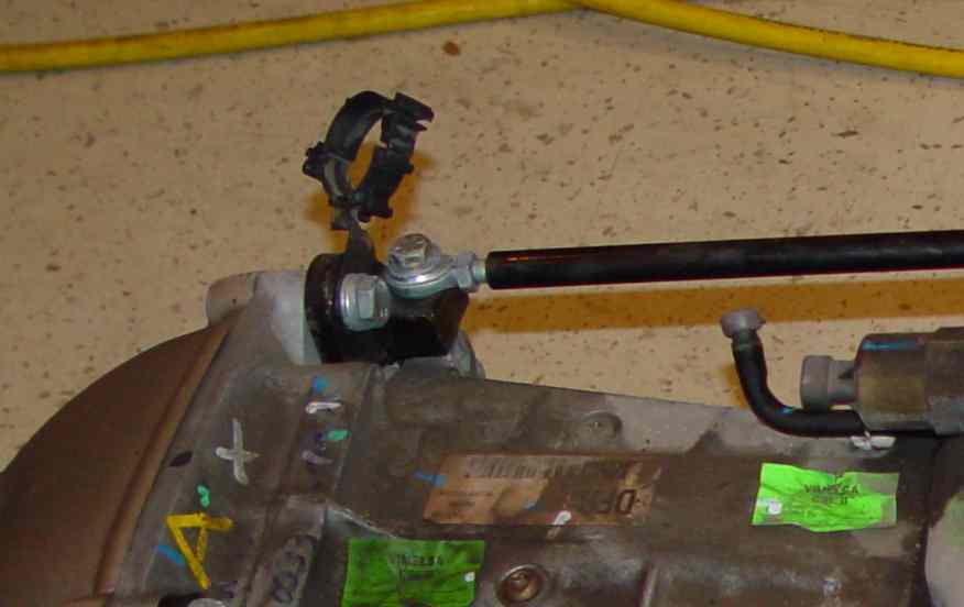 Fig. 17 The cantankerous electric harness clip at the top-right trans to torque-tube mount.