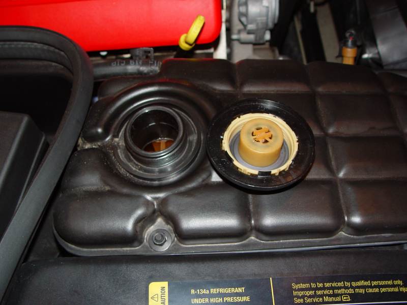 Fig. 4 Coolant filler-cap removed from reservior.