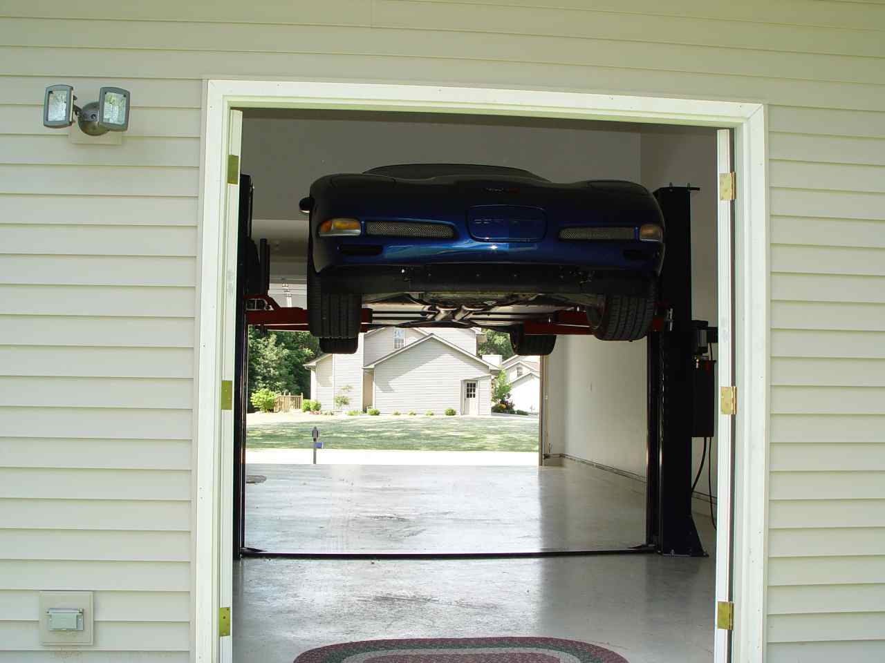 My Z on the lift for the first time.